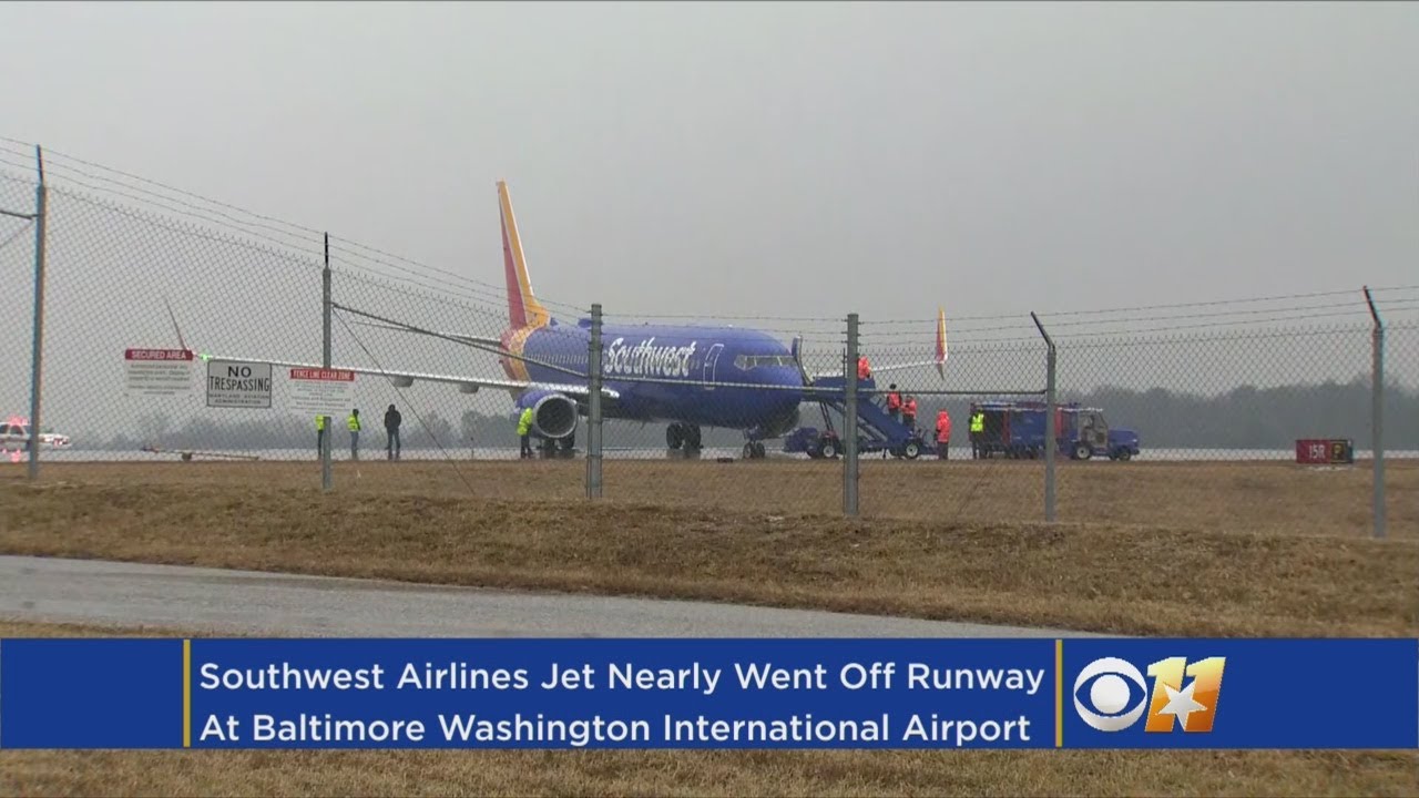 Southwest Airlines Jet Slides On Taxiway In Maryland YouTube