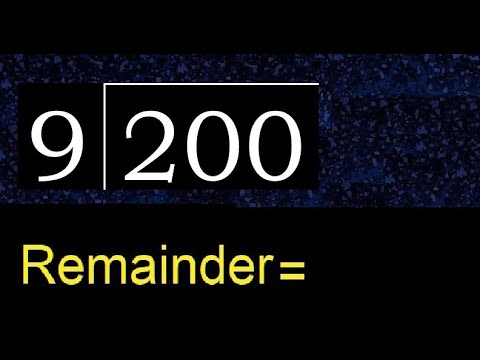 Divide 200 By 9 Remainder Division With 1 Digit Divisors How To Do 