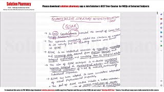 Topic (76) Quantitative Structure Activity Relationship | QSAR | Medicinal Chemistry 03 | B.Pharma 6