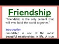Friendship Essay Writing in English 187 Words 