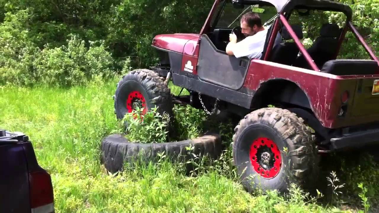 Jeep YJ on one ton axles 42 inch Swampers YouTube