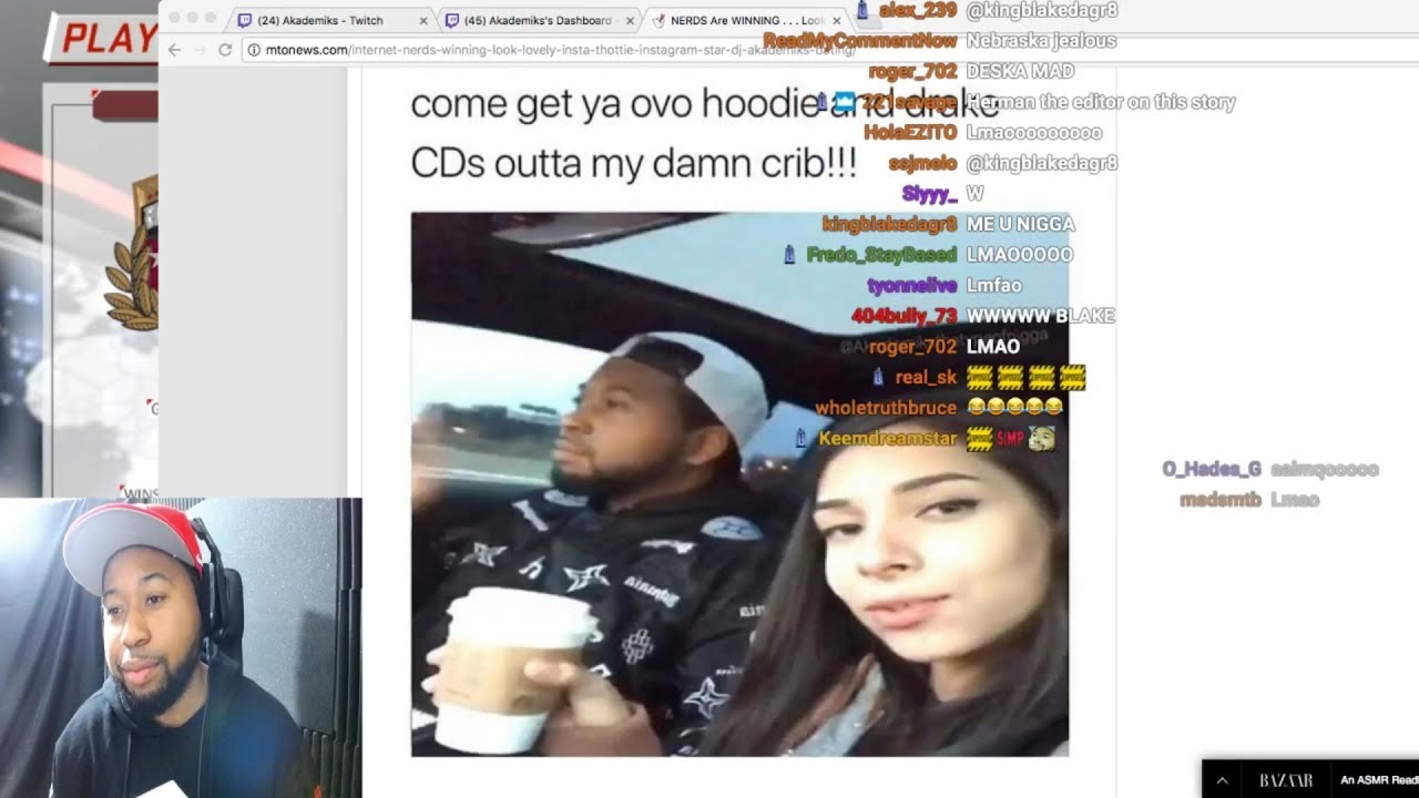 ⁣dj akademiks reacts to footage of him being seen with an Ig Thot