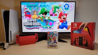 Unboxing Nintendo Switch OLED Mario Edition + Super Mario Bros. Wonder