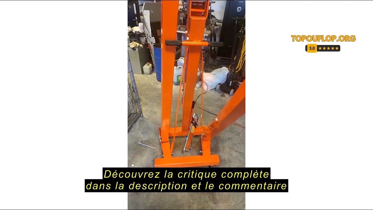 Avis sur la VEVOR Grue Hydraulique d'Atelier 2000 kg Chèvre d'Atelier et Équilibreur de Charge de 68