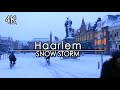 【4K】Haarlem Netherlands virtual Walk in Snow Storm | City Center| 4k60 UHD