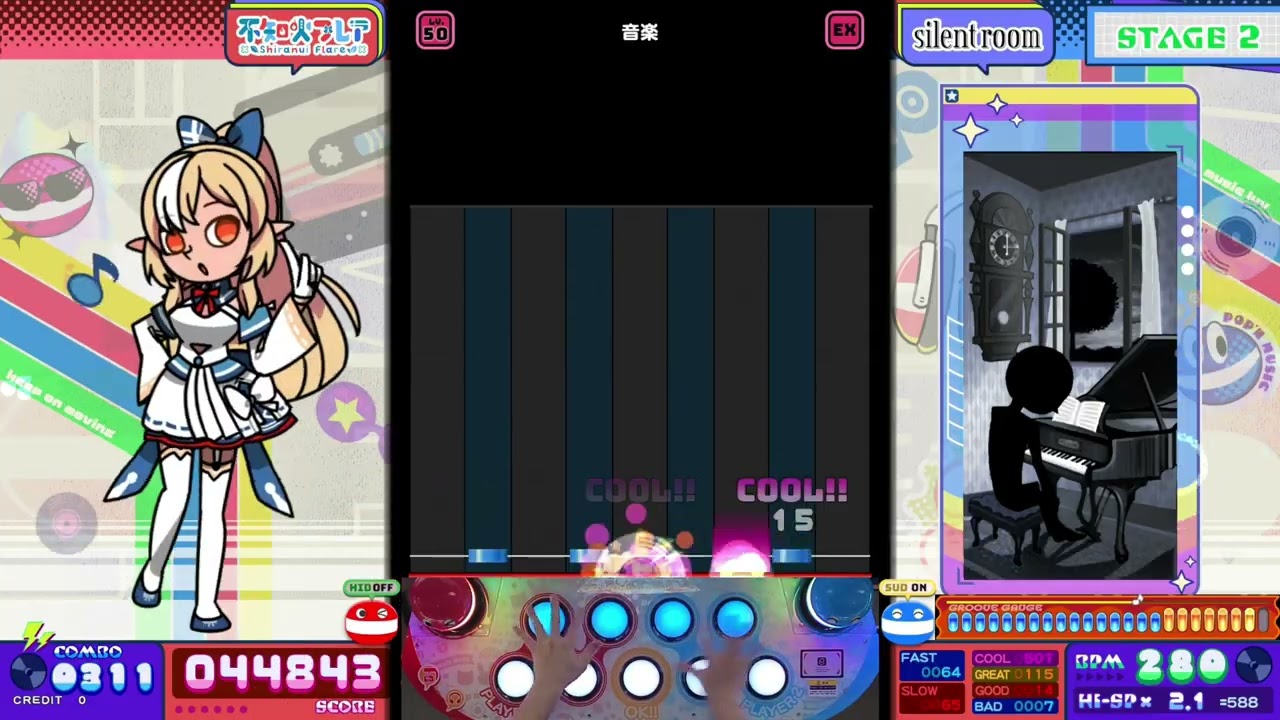 pop'n music High☆Cheers!! 音楽(50) CLEAR!!!! - YouTube