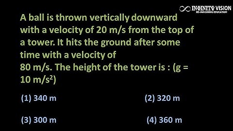 A ball is thrown vertically downward with a velocity of 20 m/s: Vertical Motion