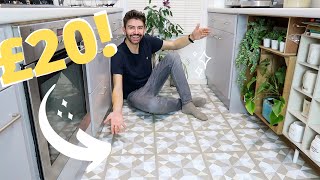 BUDGET KITCHEN FLOOR MAKEOVER USING HOME BARGAINS PEEL & STICK VINYL TILES | *£20!* | MR CARRINGTON