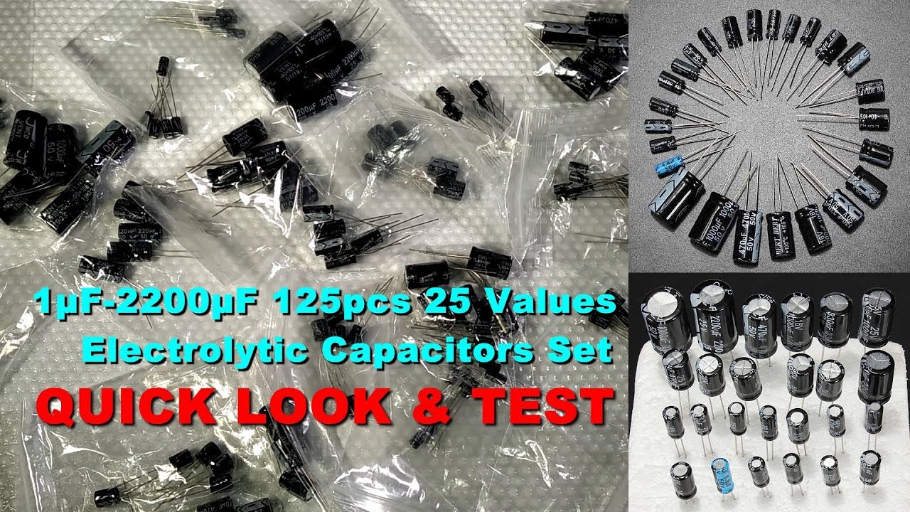 Quick Look and Testing of 125pcs 25 Values JWCO Electrolytic Capacitors Set