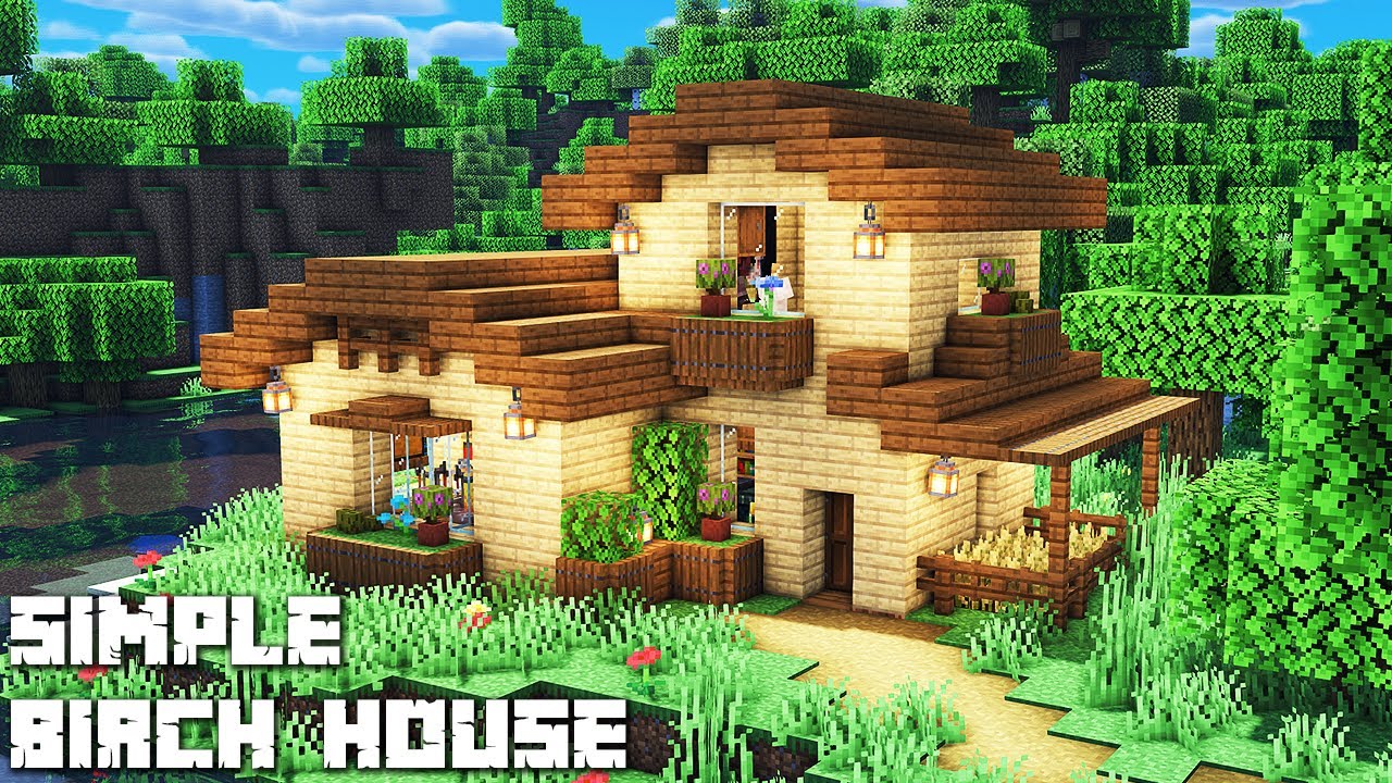 Smple But Beautiful - Minecraft: Wooden Birch House Tutorial #153 - YouTube