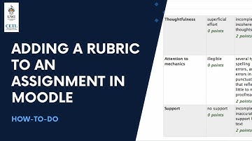Adding a Rubric to Assignment in Moodle