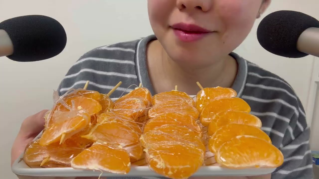 K ASMR 🧡오랜만에 직접만든 엉망진창 귤탕후루 이팅사운드🍊