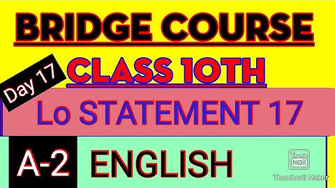 10th class Bridge course (setu abhyaskram ) English day 17 /statement 17 #Activity2 @LMH Education