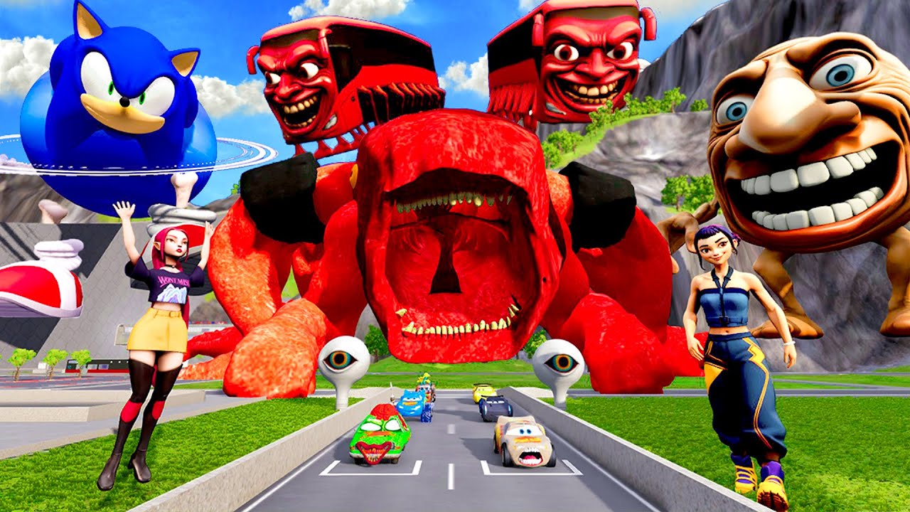 ALL MONSTERS Big & Small Cars with GIANT WORM MONSTER & KPOP HUNTERS EATER | BeamNG.drive