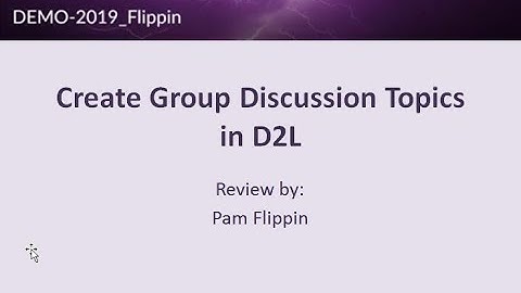 Create Group Discussion Topics D2L LMS