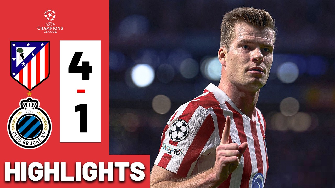 HATRICK! Atletico Madrid vs Brugge 4-1 HIGHLIGHTS All Goals UCL 25/26