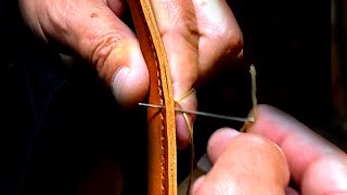 How To Saddle Stitch Leather WITHOUT a Stitching Pony | Leather Stitching Tutorial