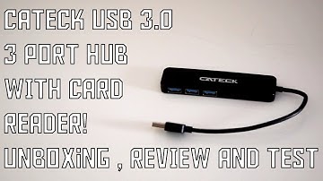 Cateck USB 3.0 3 Port Hub with SD Card reader Unboxing, Review and Test!