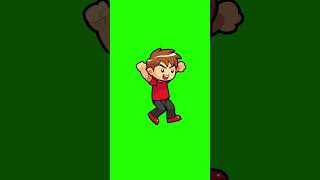 Epic Cartoon Boy Movements Running, Jumping & Falling On Green Screen