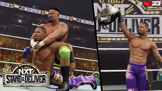 Bron Breakker vs Carmelo Hayes (Carmelo wins NXT Title) Stand \& Deliver 2023 | WWE 2K23 SIMULATION
