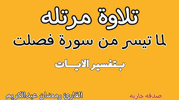 تلاوة مرتله لما تيسر من سورة فصلت