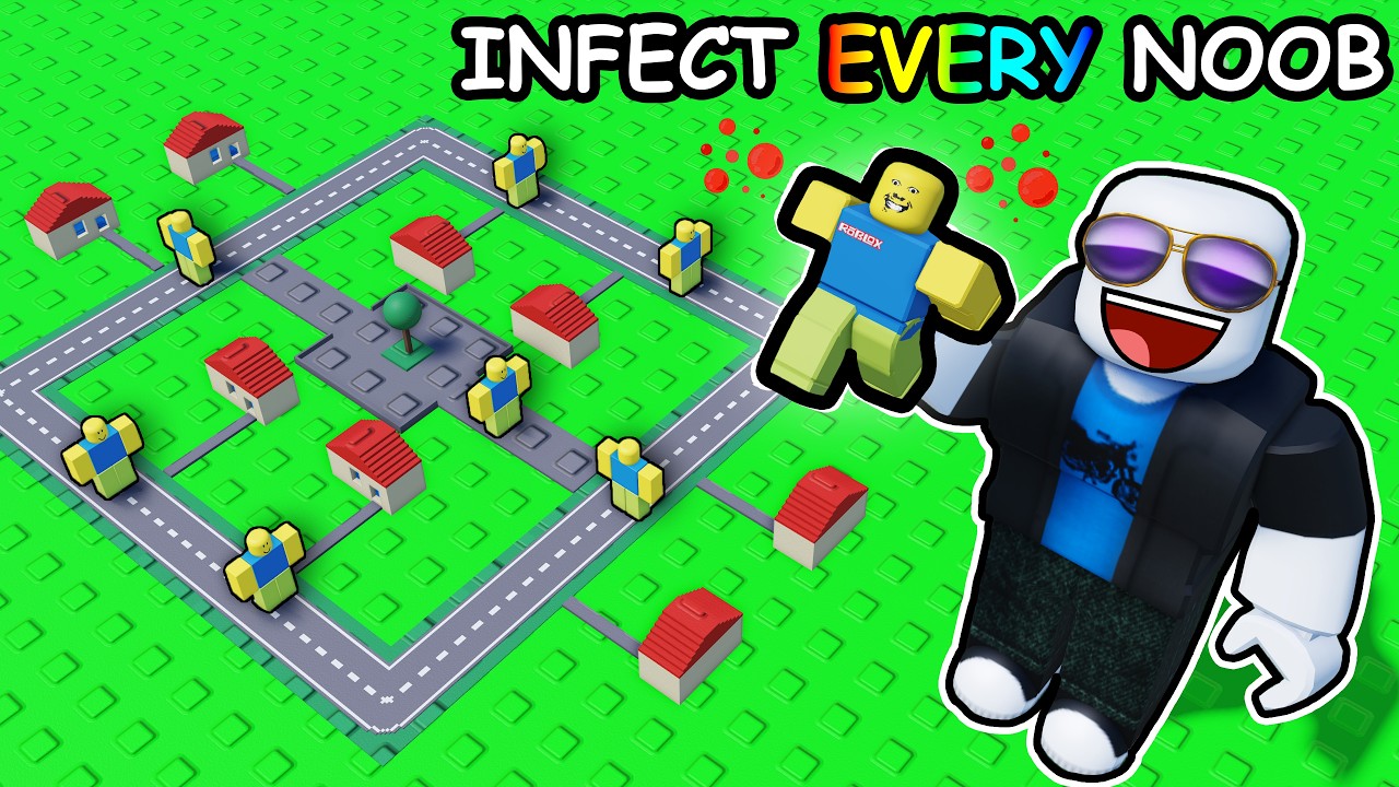 Infecting INFINITE Noobs using a VIRUS in Roblox...