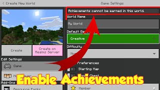 Turn on achievements in Minecraft PE After using Creative mode