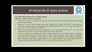 Optimization of Basic Block,DAG