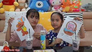 Hai Chị Em Tô Màu – Chị Em Phải Biết Nhường Nhau Không Tranh Giành | MN Toys