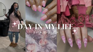 VLOG 4: 6 Client Nail Day | Work With Me | Full Day Of Work Nail Artist Edition
