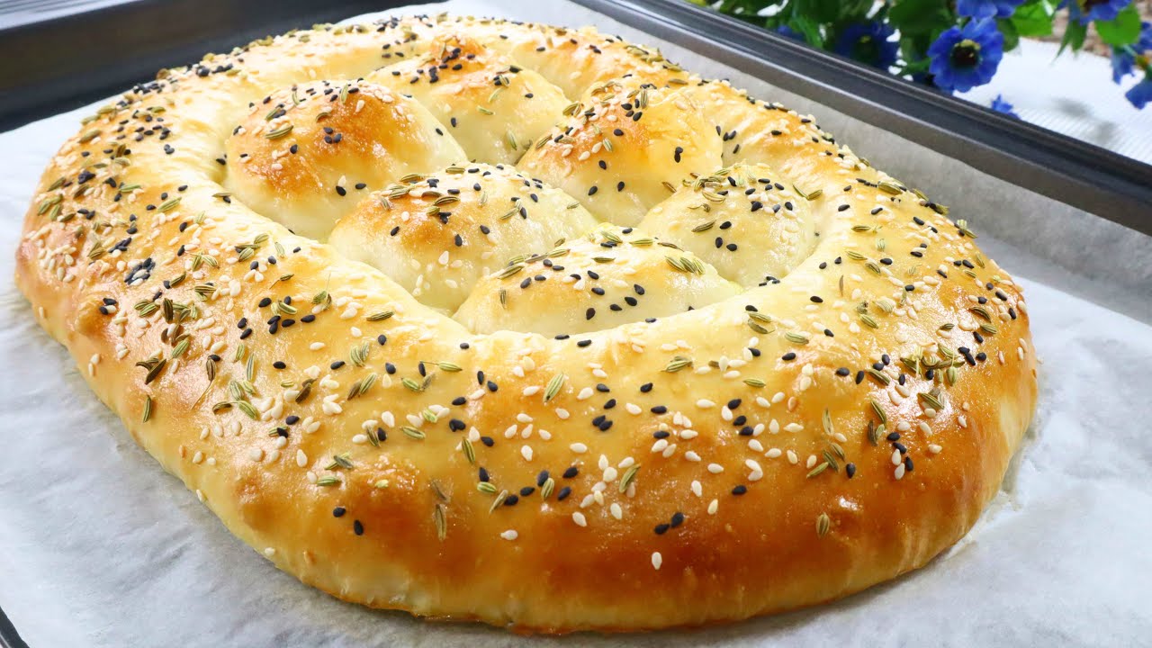 （No Egg No Sugar No Butter）The most delicious Turkish bread Recipe！土耳其面包 完全不揉面 无鸡蛋无糖无油 健康又好吃  ▏佳宝妈美食