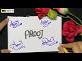 Arooj name signature  handwritten signature style for arooj name