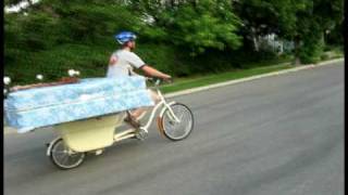 Moving a bed.....with a bike!