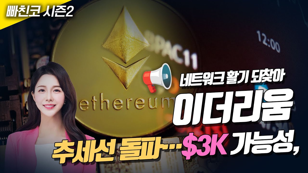 📢이더리움 추세선 돌파…$3K 가능성, 네트워크 활기 되찾아–마커스 틸렌