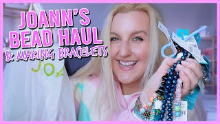HUGE Joann's Bead Haul (50% Off String Beads Sale) + Make Bracelets With Me! 🪩✨