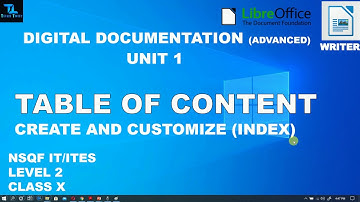 Table of Content | Create Index | LibreOffice Writer |  402 | CLASS X | UNIT 1 PART 5