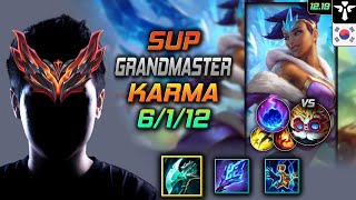 천상계 서폿 카르마 템트리 룬 밤수 유성 - GrandMaster Karma Support vs Heimerdinger - 롤 KR 12.19