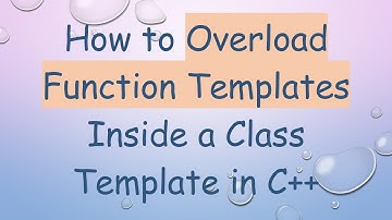 How to Overload Function Templates Inside a Class Template in C+ +