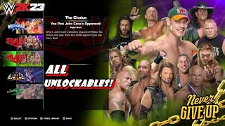 WWE 2K23 ALL SHOWCASE MODE UNLOCKABLES (Showcase Mode Unlockables)
