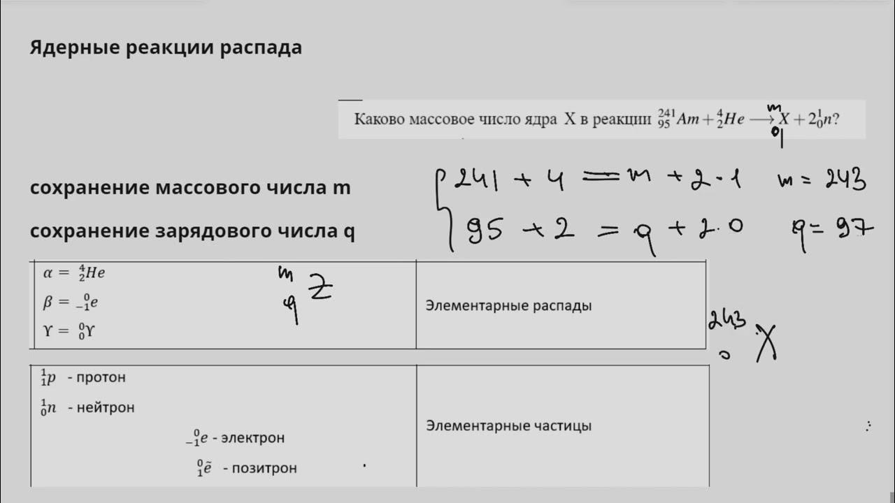 Задачи на распад