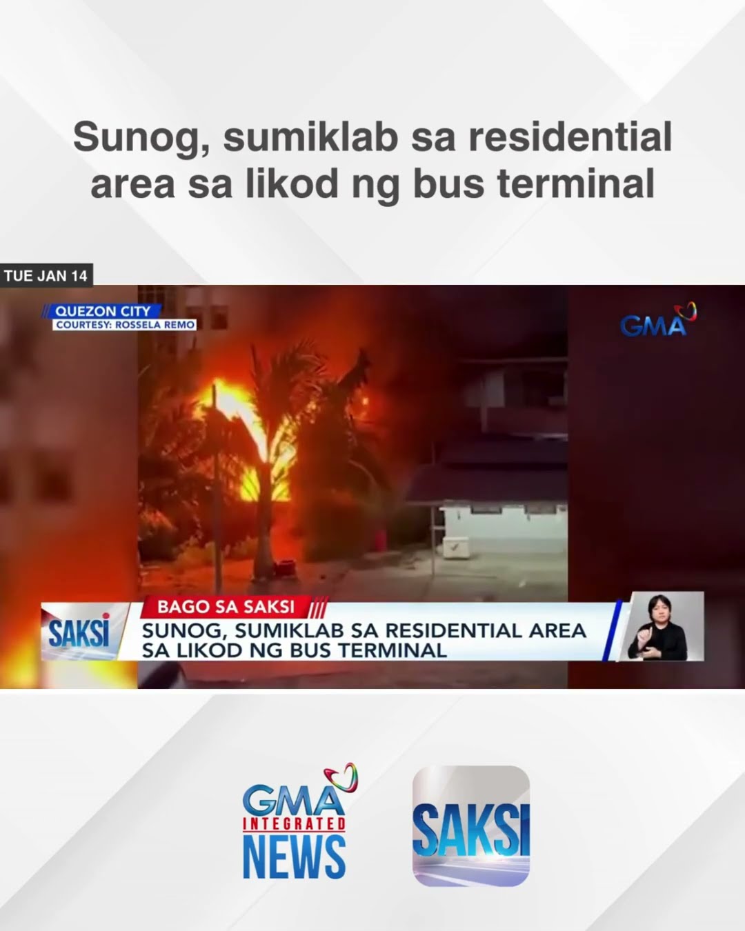 Sunog, sumiklab sa residential area sa likod ng bus terminal | Saksi