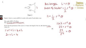 A level Maths - Edexcel June 2018 Paper 1 Q3 - Radians and Circles