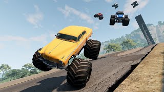 Epic High Monster Truck Jumps Beamng Drive Adek Beamng Trans