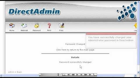 Changing your Administrator passwored in DirectAdmin