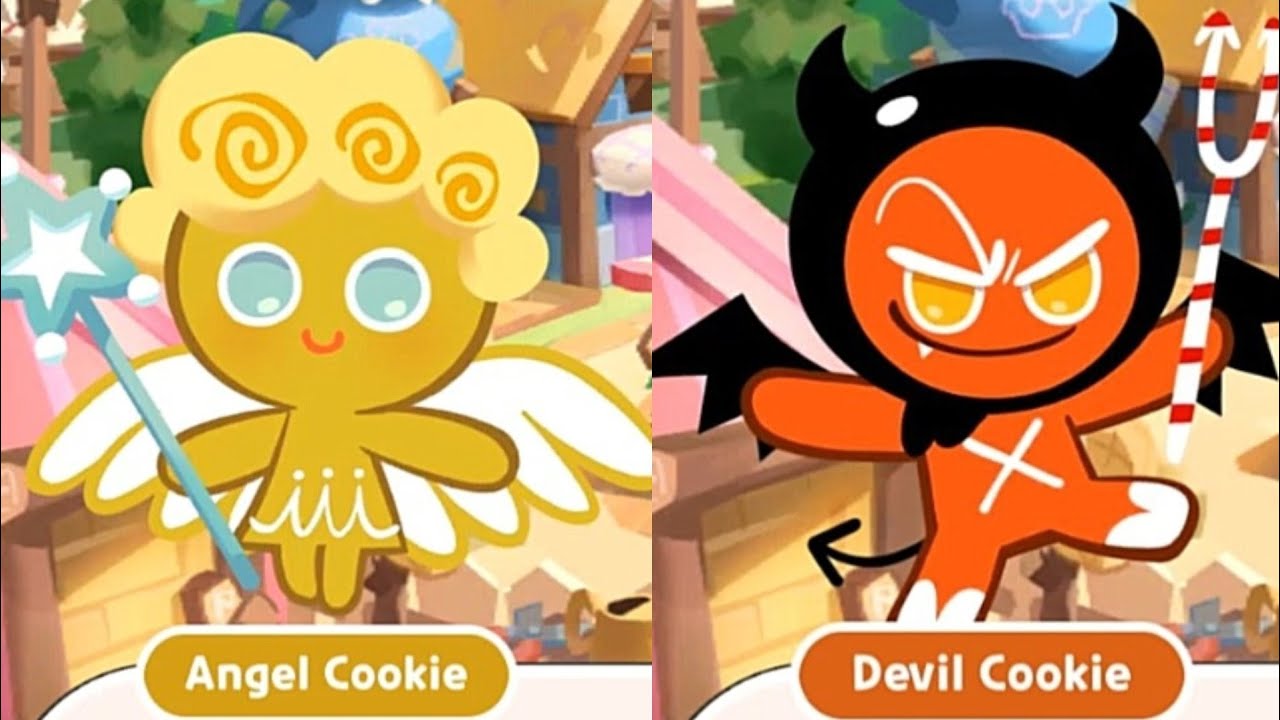 Angel cookie and devil cookie