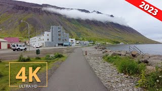 Isafjordur, Iceland  Walking Tour | Street Walk | Summer | Nature | 4K | Ísafjörður, Ísland 2023