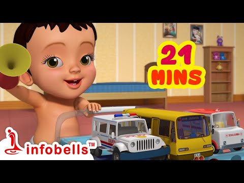        School Bus Pretend Play  Tamil Rhymes  Cartoons  Infobells