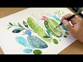 &#39;Cactus&#39; Painting Easy / Painting watercolor for beginners