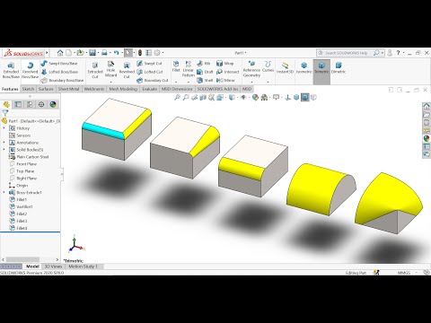 Fillets in Solidworks_ Constant size fillet_ Variable size fillet_Full round fillet_ #solidworks