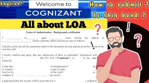 Cognizant updates | Letter of authorization cts | LOA is a bond ?